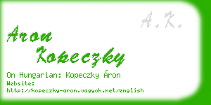 aron kopeczky business card